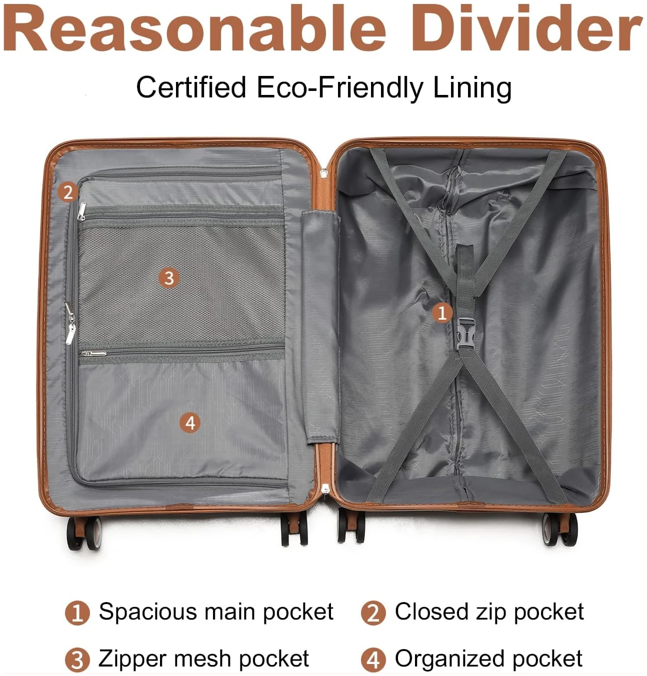 Belle Valise Moyenne Taille British Traveller 69 litres, Rigide, Crème – Image 6