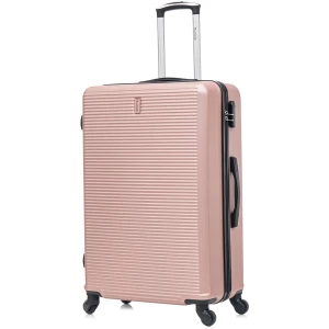 Grande Valise Soute Rose Femme, 4 roulettes Légère, 23kg, 75cm