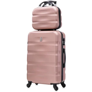 Duo Valise Grande Taille 23kg, 75cm Rose Or avec son Vanity