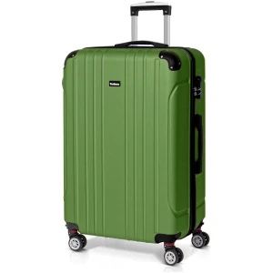 Valise Grande Taille 78cm, Vert Olive, Rigide et Légère, 4 Doubles Roues