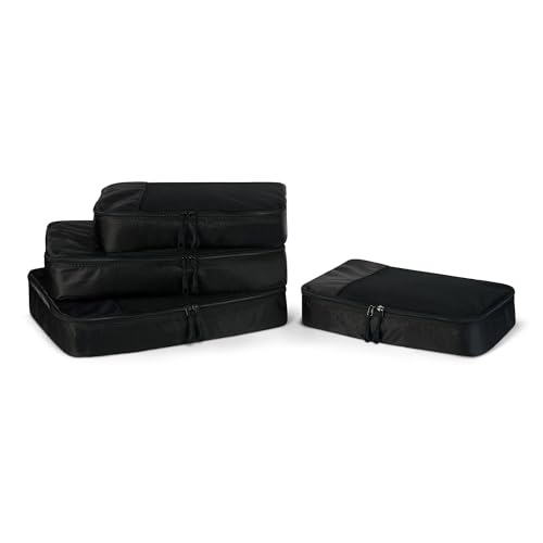 Cubes de rangement polyester lot de 4 avec double fermeture éclair