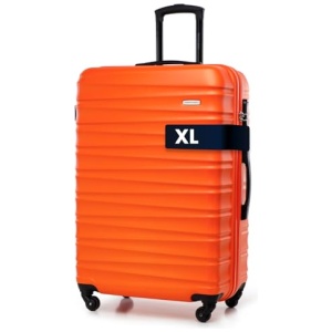 Valise grande taille Wittchen coque rigide ABS 4 roulettes Groove Line orange