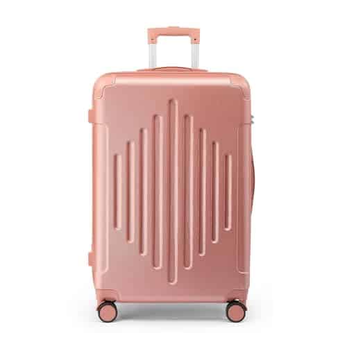 Valise cabine rigide LALAHO 55 cm ABS légère 4 roues or rose