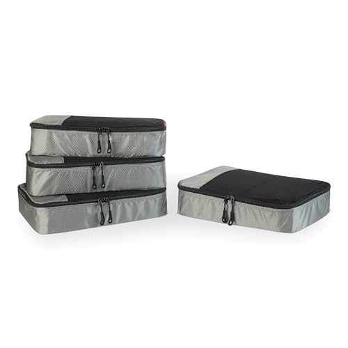 Cubes de rangement polyester avec dessus en maille, lot de 4