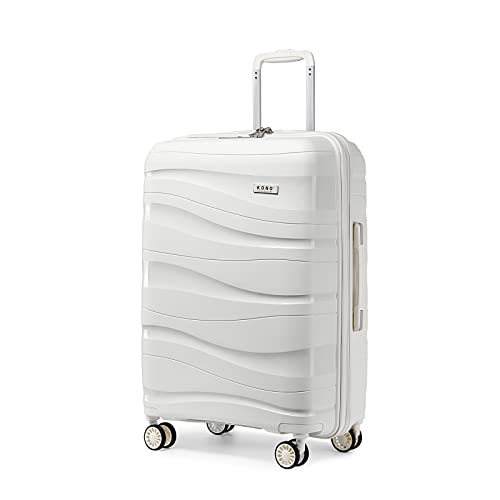 Valise grande rigide Kono 75 cm polypropylène 100L blanche TSA