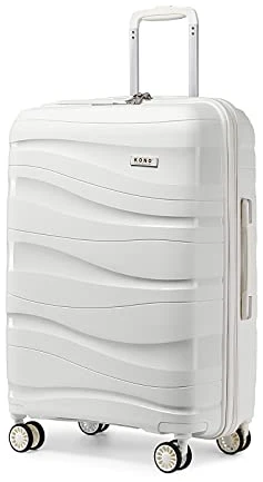 Valise grande rigide Kono 75 cm polypropylène 100L blanche TSA