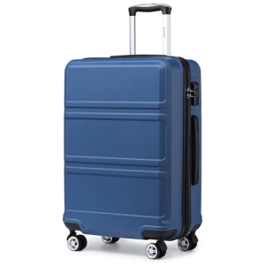 Valise rigide Kono 28 pouces légère avec 4 roues, bleu marine