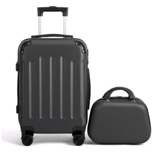 Set de 2 valises cabine LALAHO rigides ABS avec vanity case