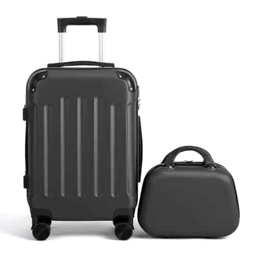 Set de 2 valises cabine LALAHO rigides ABS avec vanity case