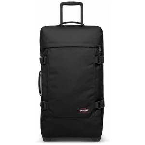 Valise moyenne Eastpak Tranverz M 78L noire à roulettes avec serrure TSA