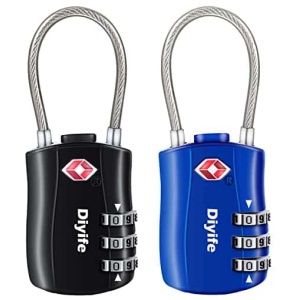 Cadenas TSA à combinaison 3 chiffres, lot de 2
