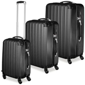 Set de 3 valises rigides tectake 95 L, cabine et petite valise