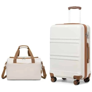 Set de 2 valises Kono rigides cabine 55 cm + sac de voyage 40x20x25 cm