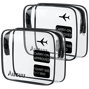 Trousse de toilette transparente Aucuu 2 pièces PVC étanche pour avion