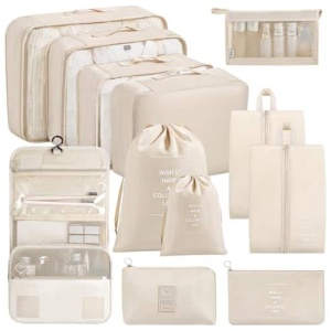 Organisateur de valise Chijoo 12 pièces beige