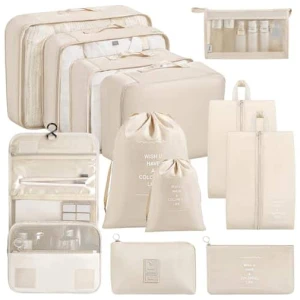 Organisateur de valise Chijoo 12 pièces beige