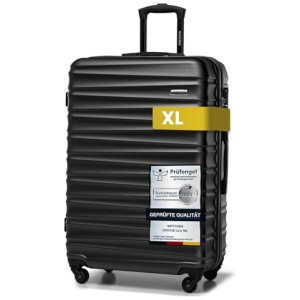 Valise grande taille WITTCHEN coque rigide ABS 4 roulettes Groove Line Noir