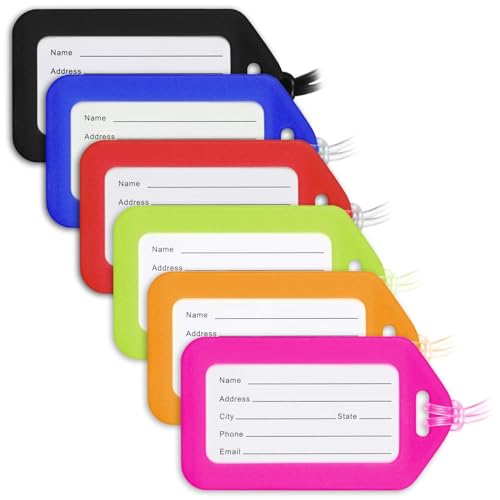 Etiquettes de bagage en lot de 6 pour identifier ses valises