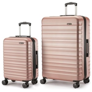 Set de valises Amazon Basics rigides extensibles or rose