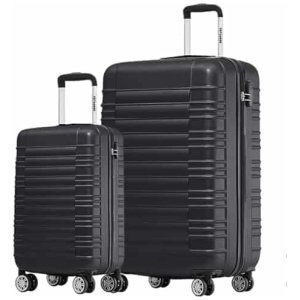 Set de 2 valises rigides TRVLMORE Vanity, cabine et grande valise, noir
