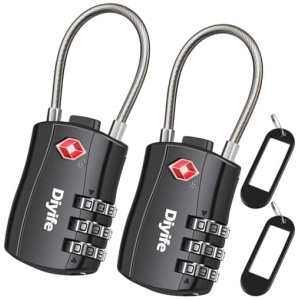 Cadenas TSA à combinaison 3 chiffres, lot de 2