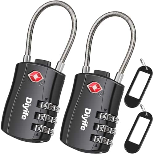 Cadenas TSA à combinaison 3 chiffres, lot de 2