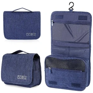Trousse de toilette pliable AiQInu avec crochets, imperméable