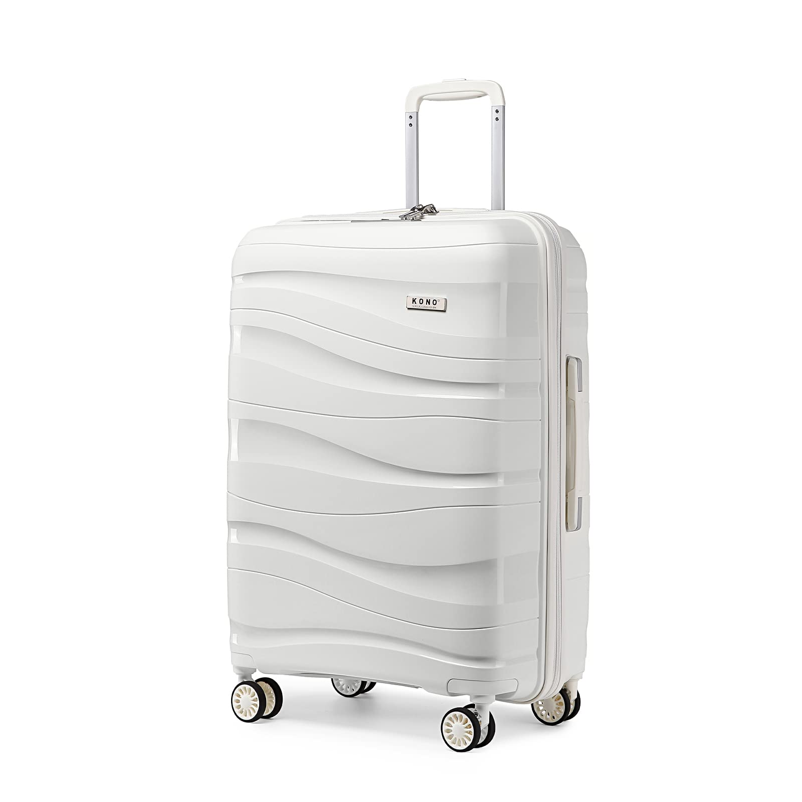 Valise grande rigide Kono 75 cm polypropylène 100L blanche TSA – Image 2