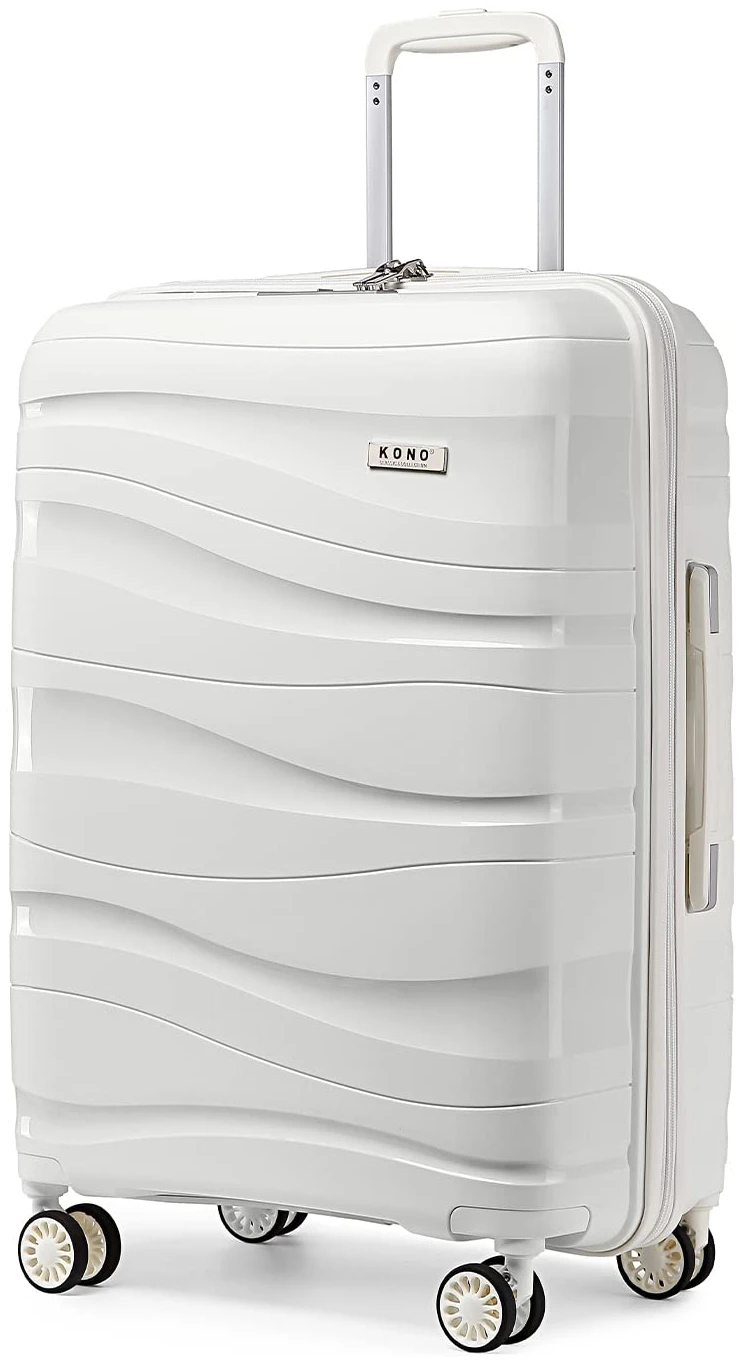 Valise grande rigide Kono 75 cm polypropylène 100L blanche TSA – Image 2