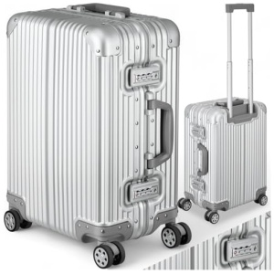 Valise cabine rigide tectake 36L en aluminium avec serrure TSA