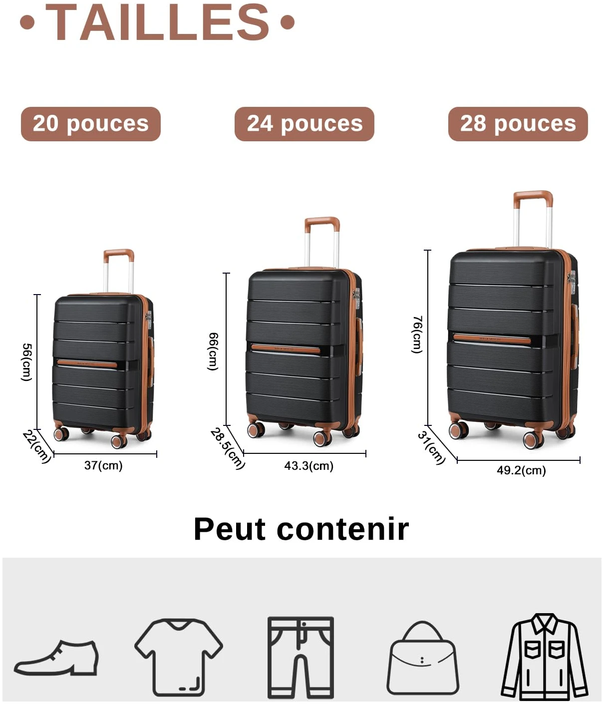 Valise British Traveller grande taille 101 L rigide polypropylène – Image 3