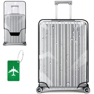 Housse de valise transparente en PVC avec sangle de bagage