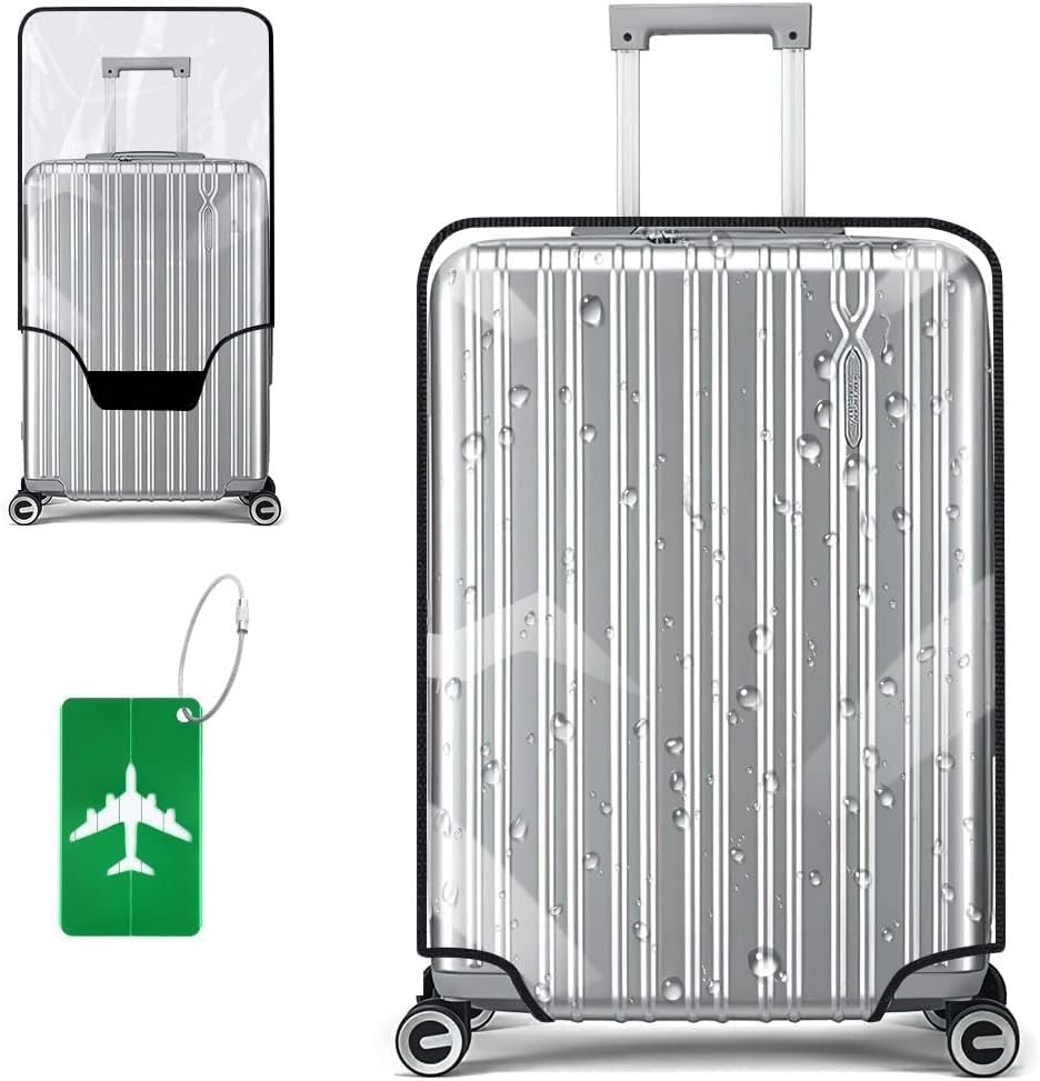Housse de valise transparente en PVC avec sangle de bagage