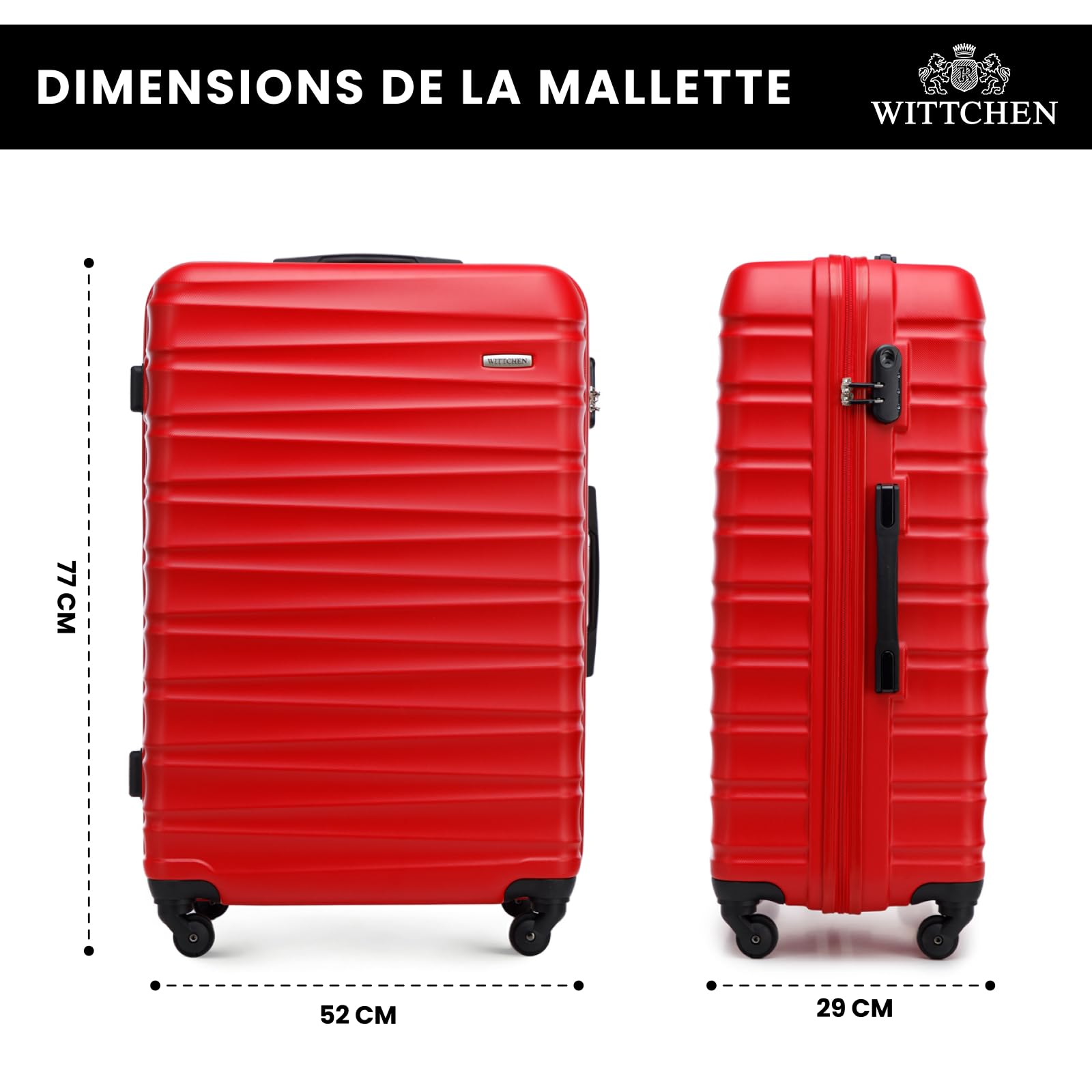 Grande valise rigide Wittchen Groove Line XL 96L à 4 roulettes – Image 3
