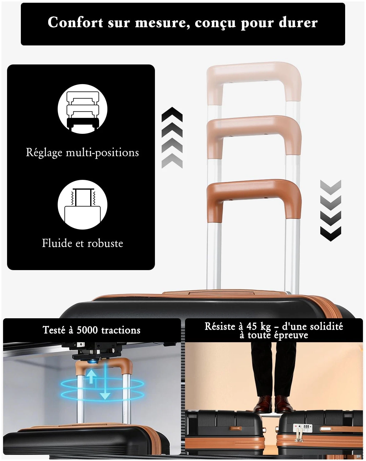 Valise British Traveller grande taille 101 L rigide polypropylène – Image 6