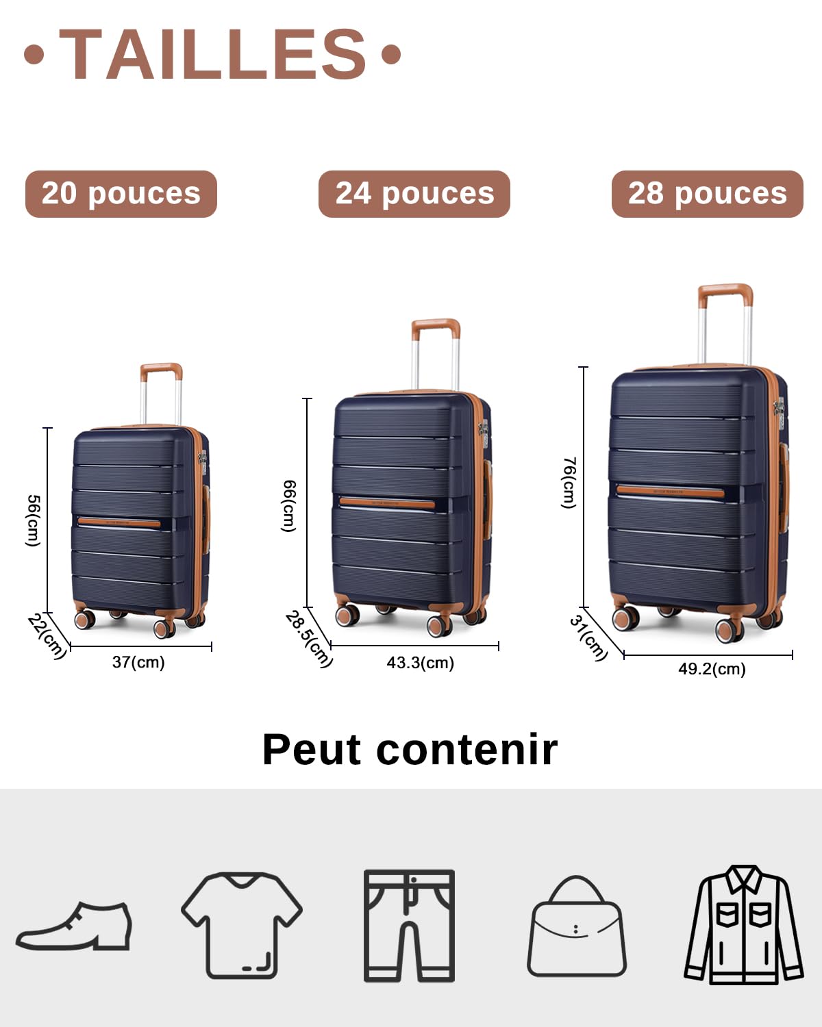 Valise grande taille British Traveller 76 cm rigide polypropylène 92 litres – Image 3
