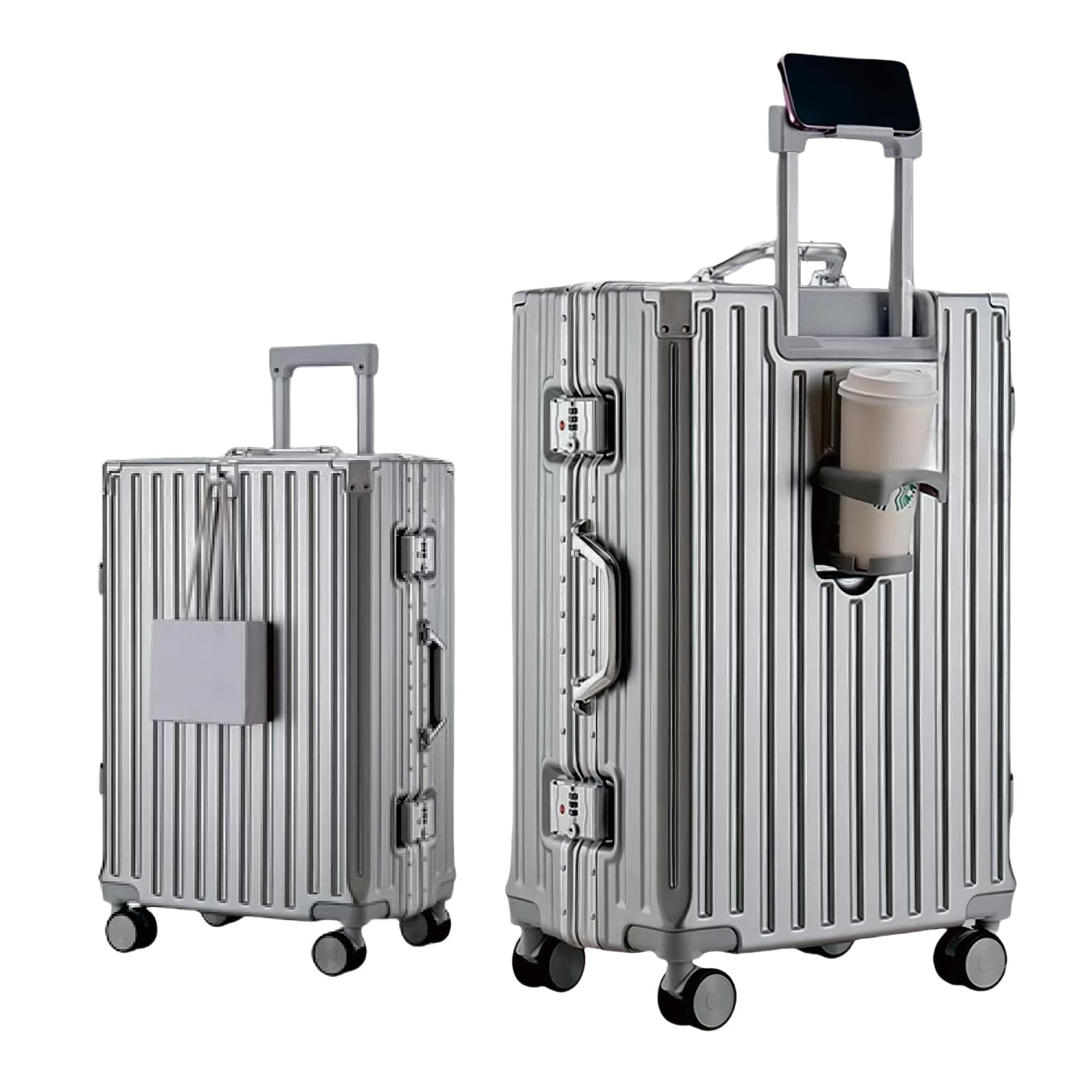 Valise cabine rigide aluminium 55 cm 45 litres avec serrure TSA – Image 2