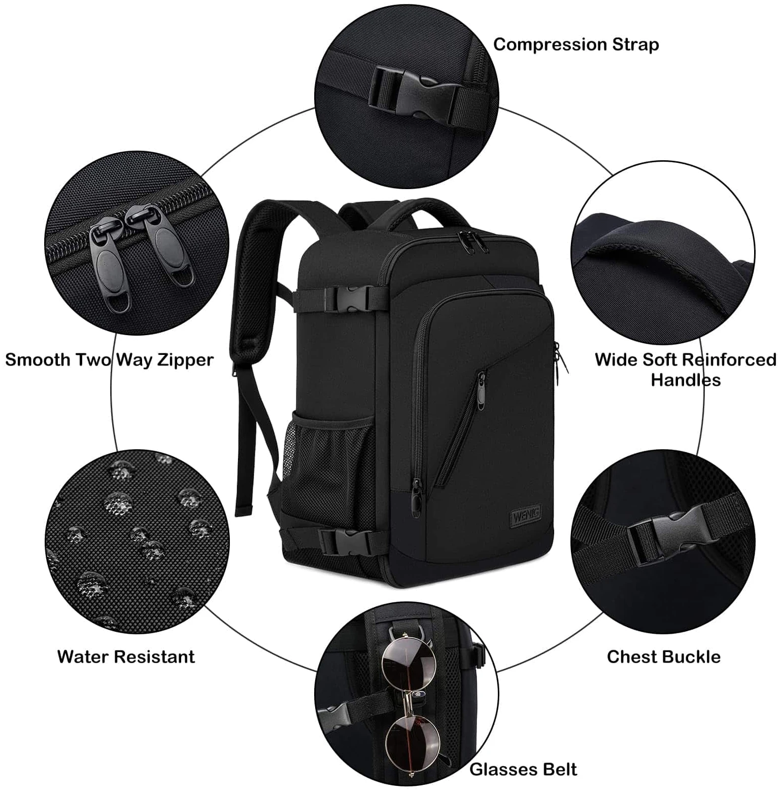 Sac à dos cabine 40x20x25 pour Ryanair 20L avec port USB – Image 6