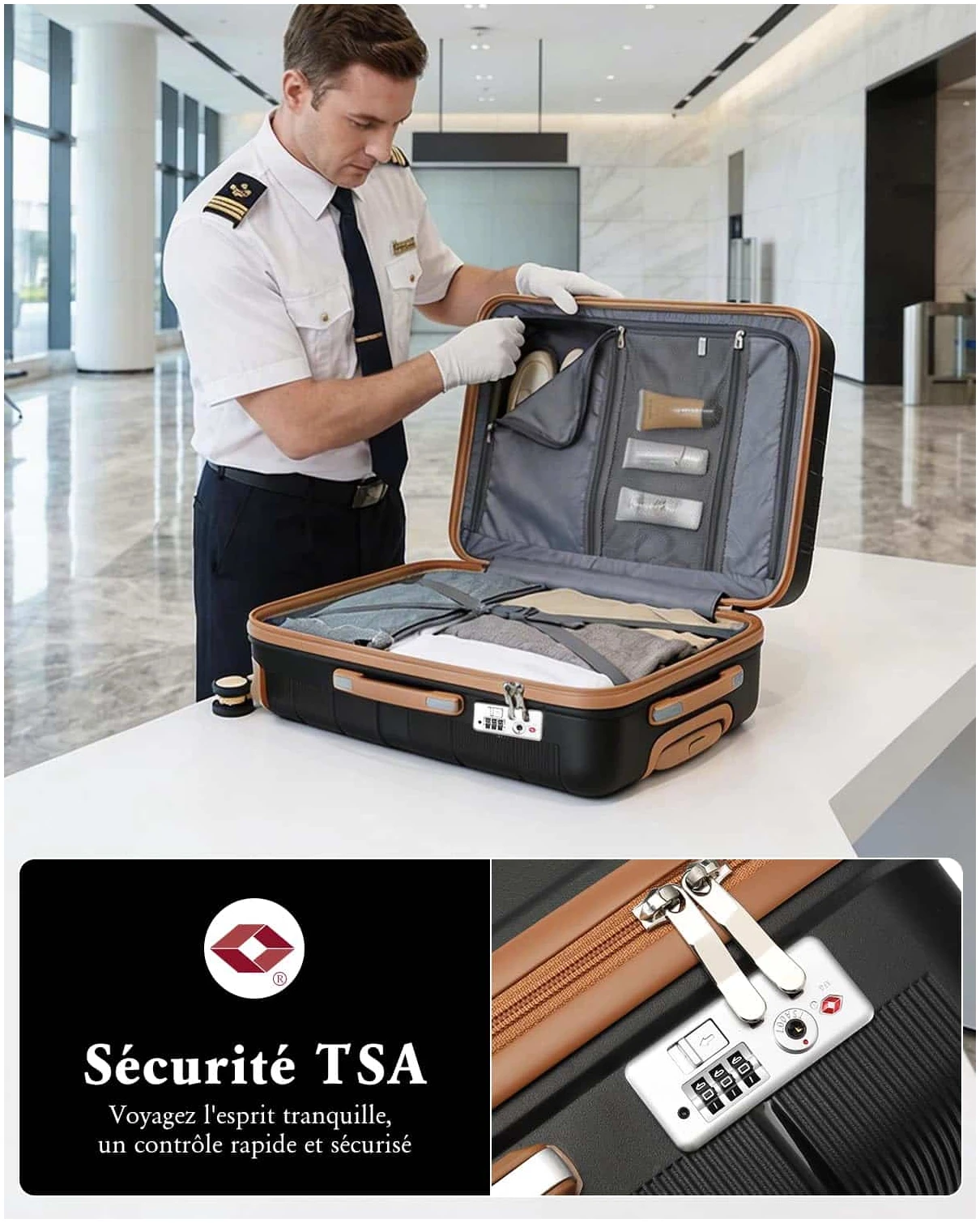 Valise British Traveller grande taille 101 L rigide polypropylène – Image 4