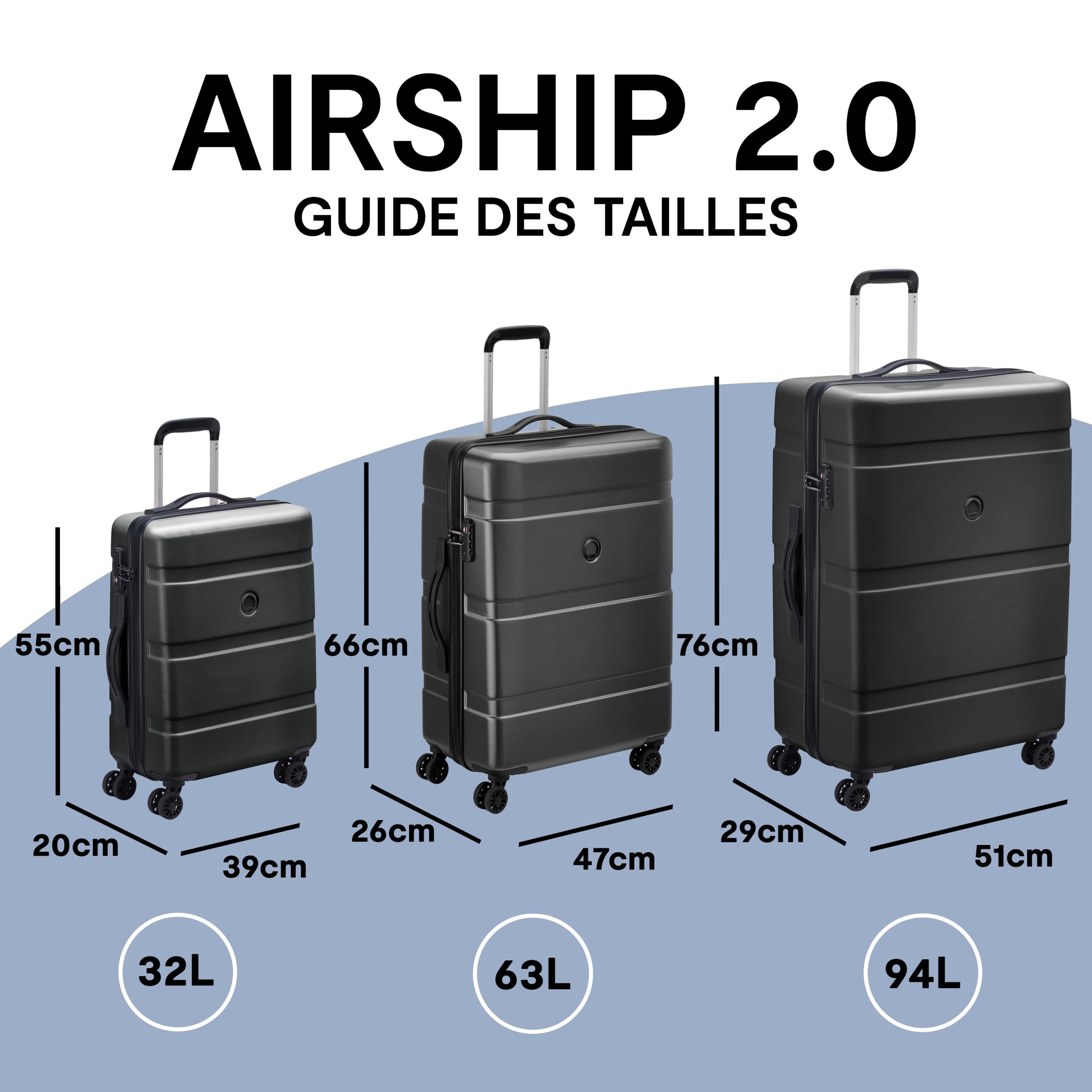Valise cabine rigide Delsey Airship 2.0 55 cm 32 L – Image 5