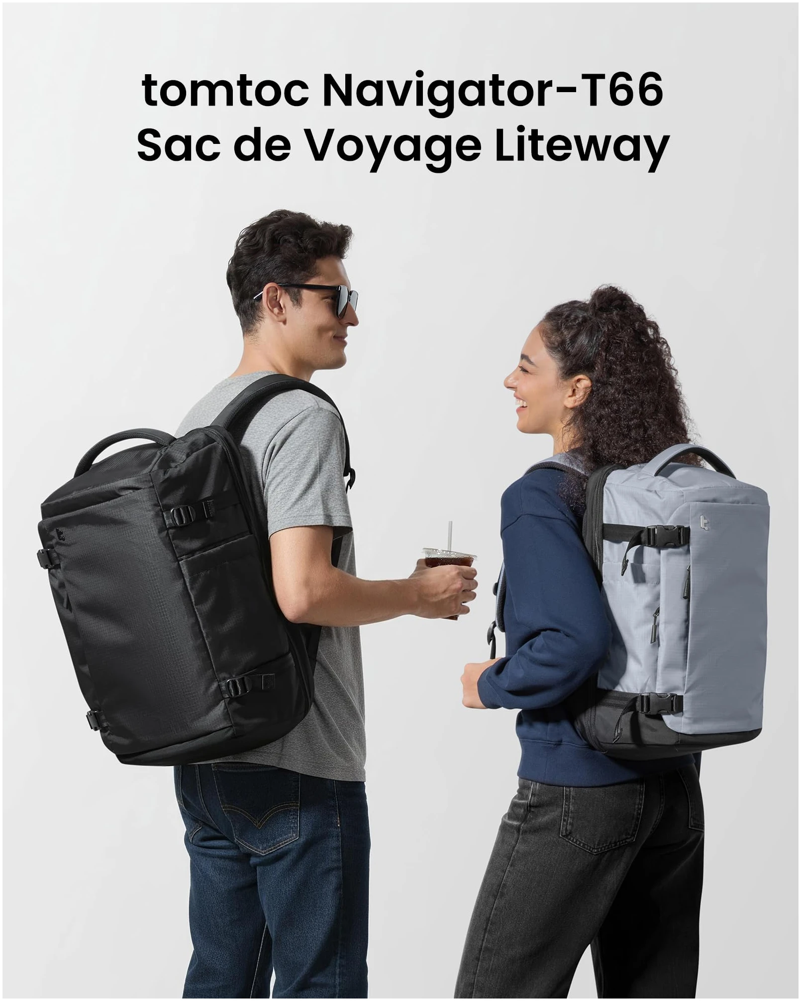 Sac à dos cabine Tomtoc 28L imperméable 45x36x20 compatible EasyJet – Image 3