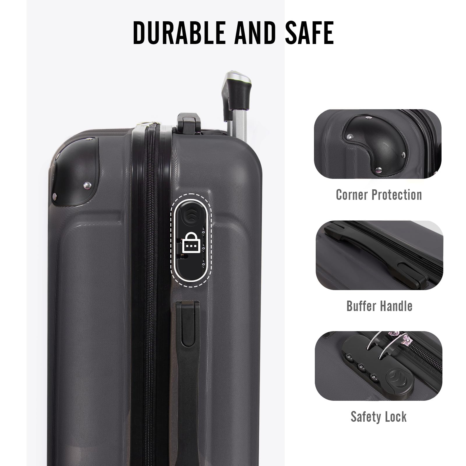Valise cabine rigide Todeco 55x35x22 cm légère ABS à 4 roues – Image 4