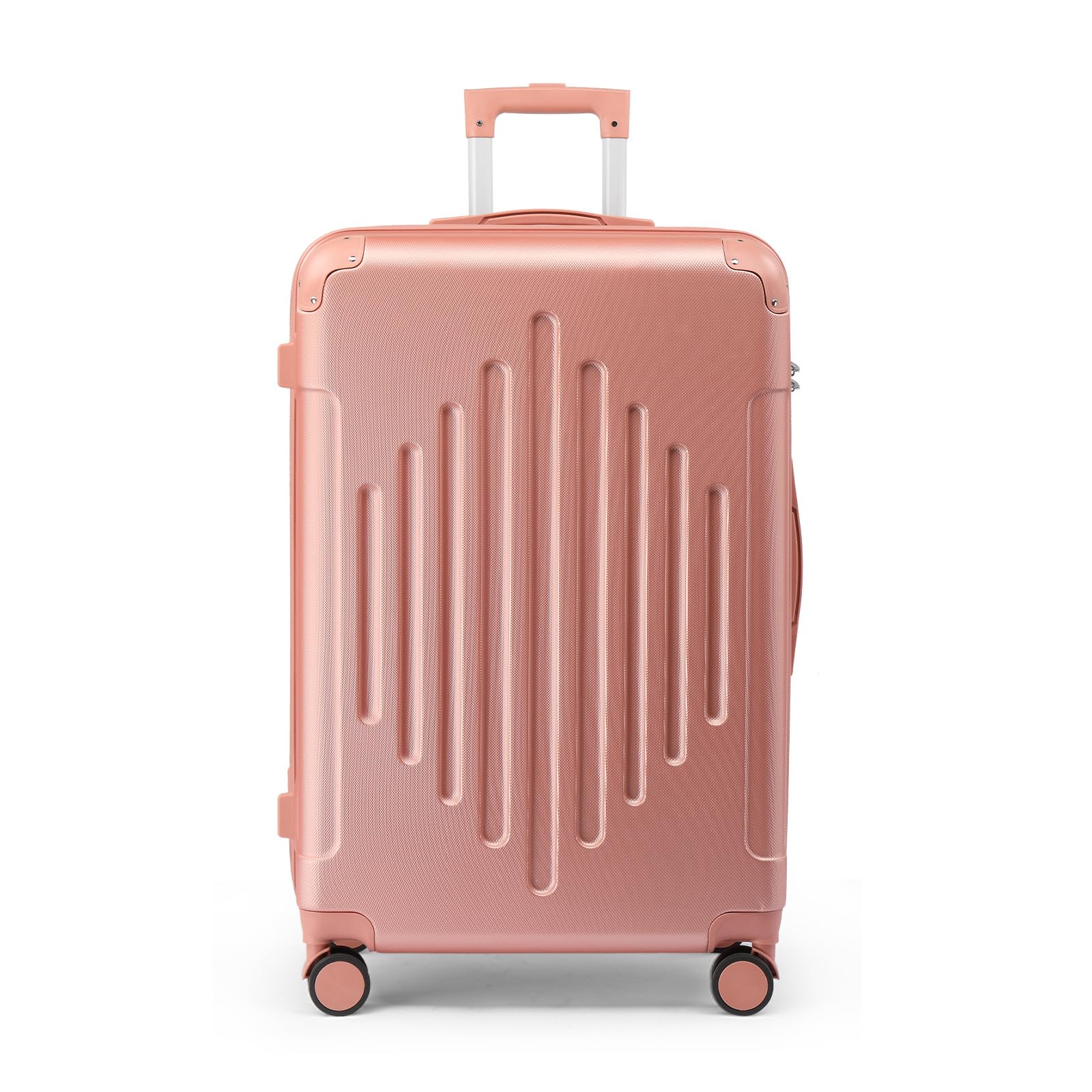 Valise cabine rigide LALAHO 55 cm ABS légère 4 roues or rose – Image 2