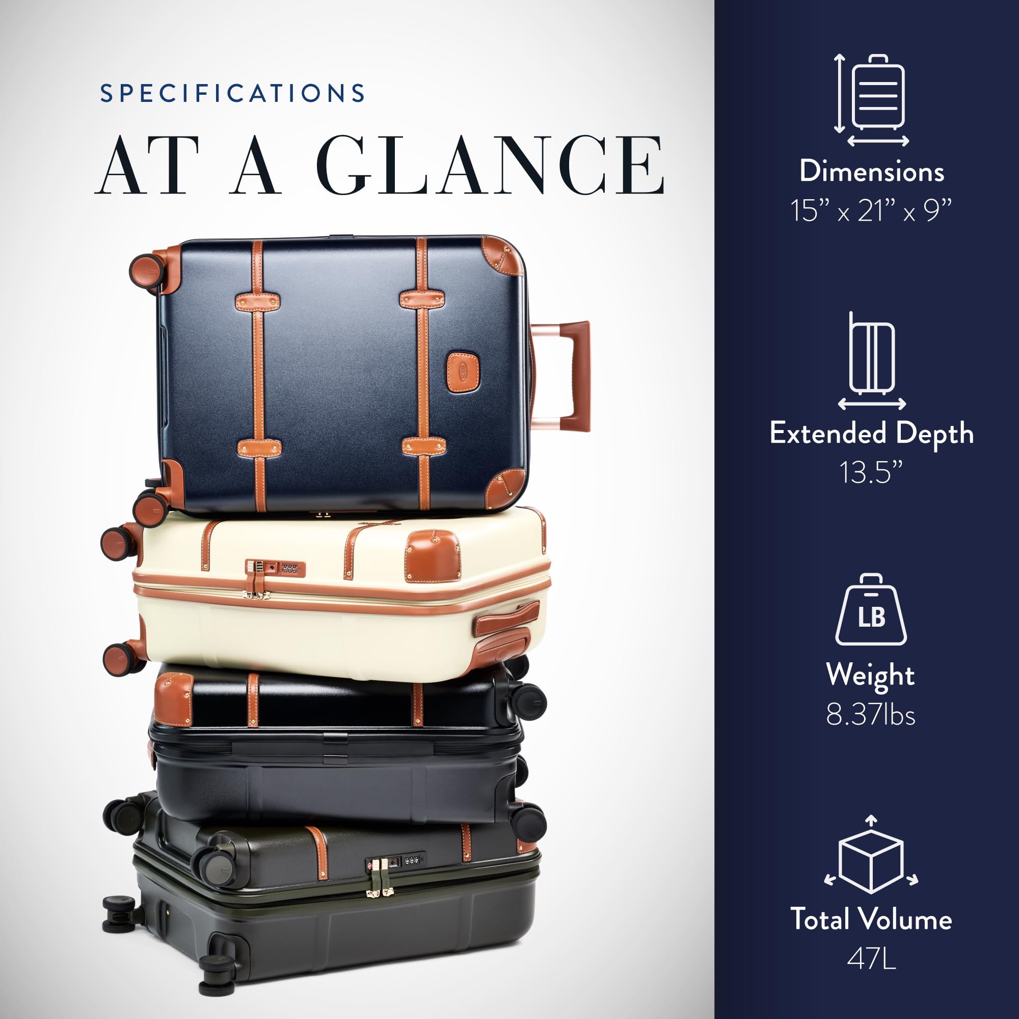 Valise cabine rigide Bric's Bellagio 55 cm polycarbonate 40 L – Image 6