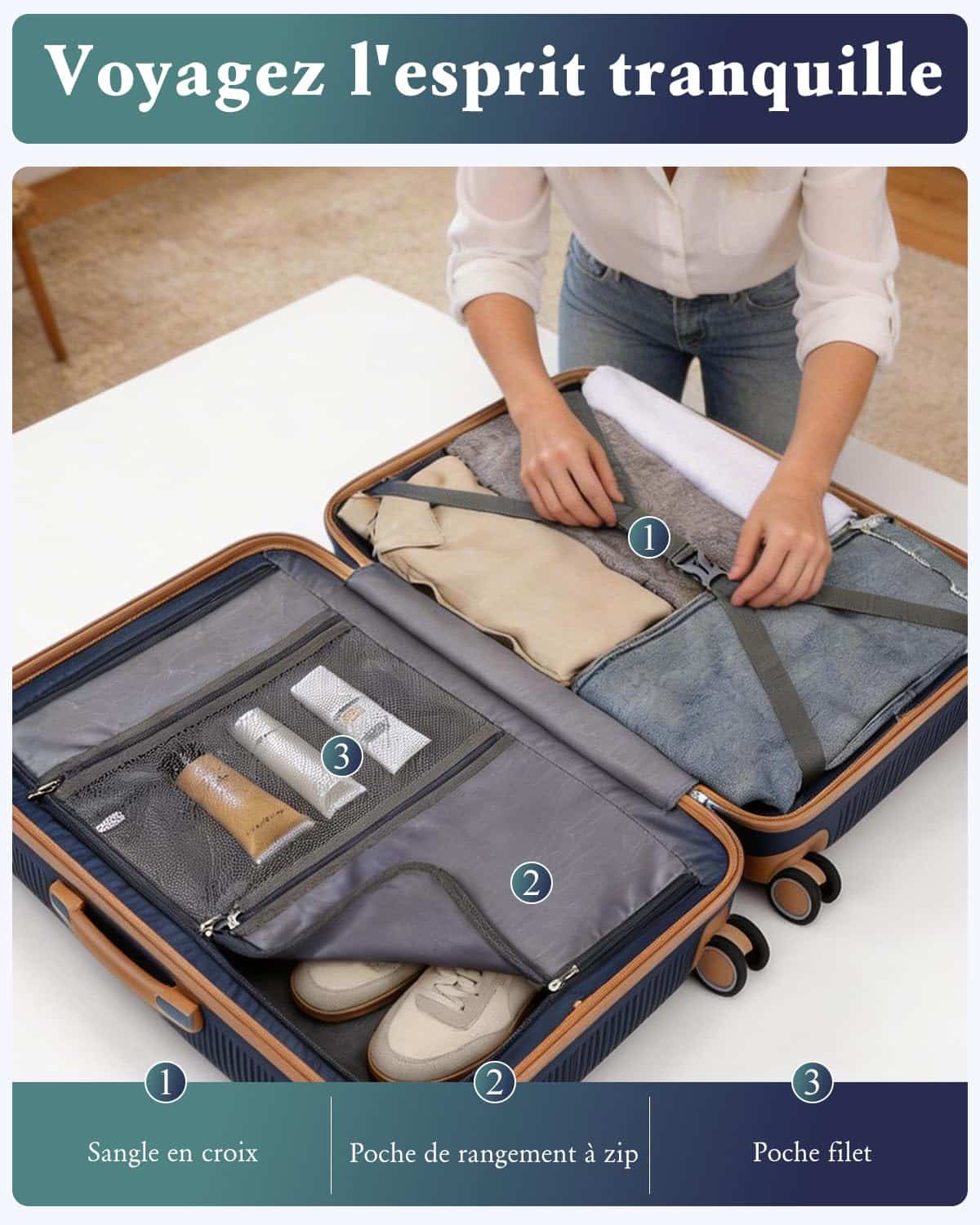 Valise grande taille British Traveller 76 cm rigide polypropylène 92 litres – Image 6