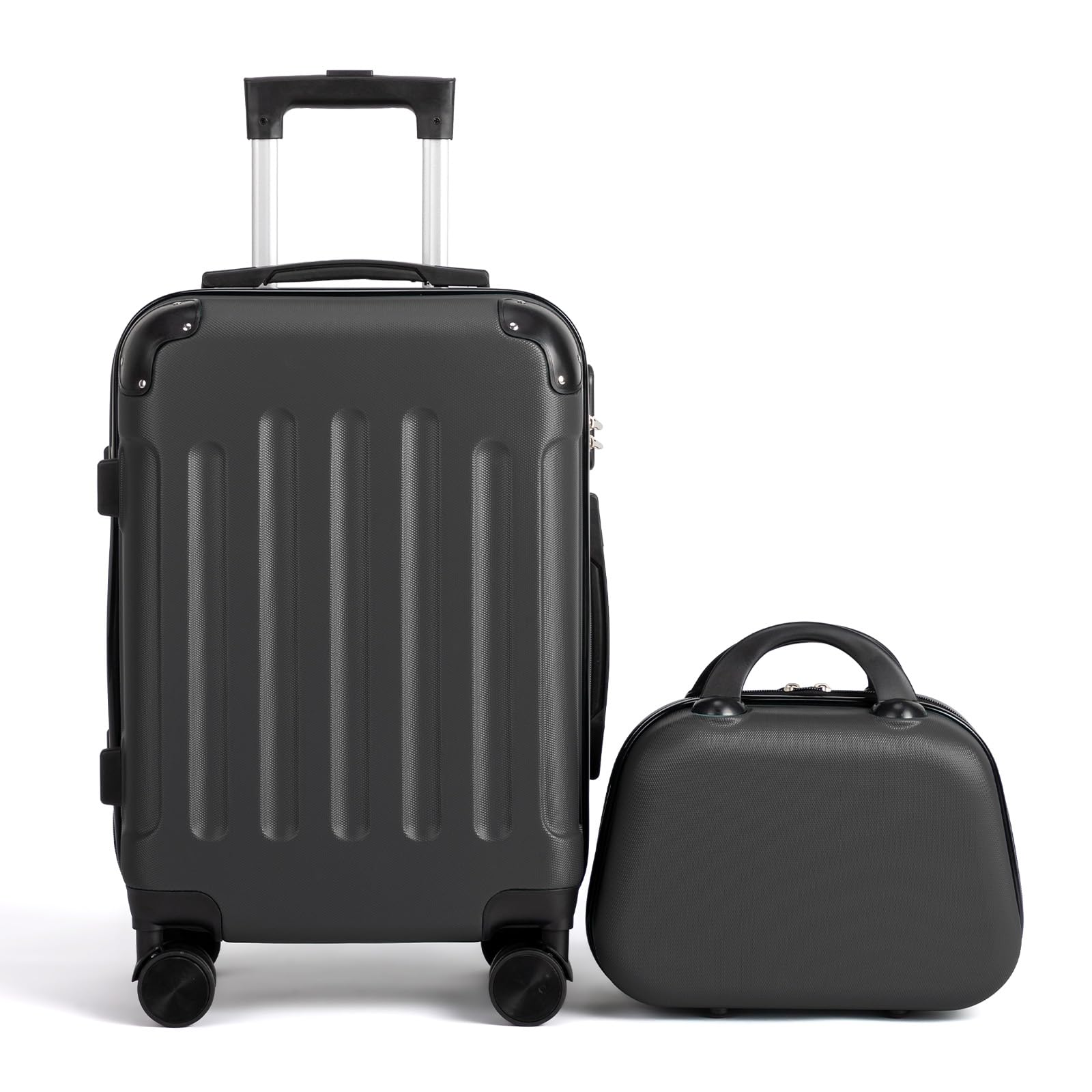 Set de 2 valises cabine LALAHO rigides ABS avec vanity case – Image 2