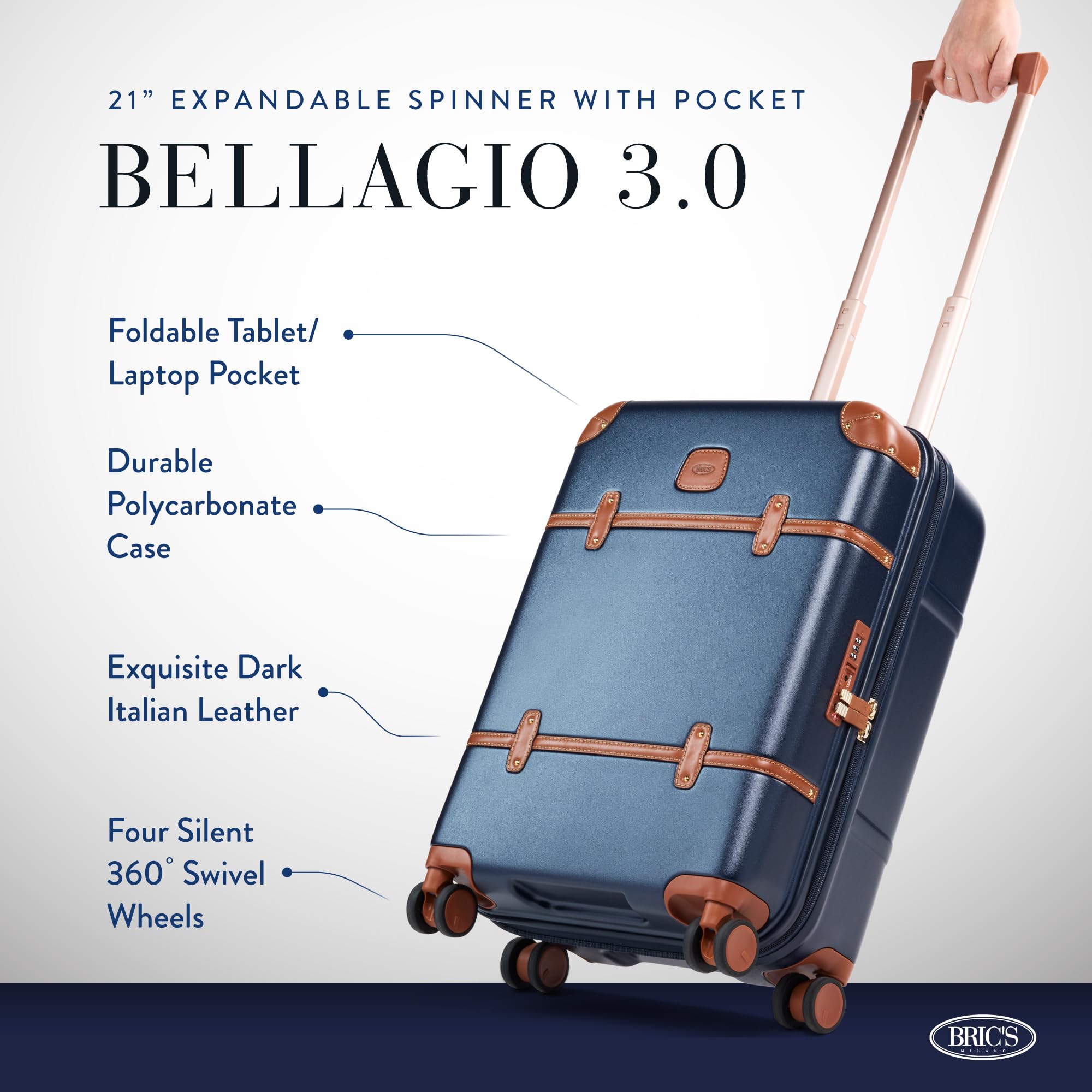 Valise cabine rigide Bric's Bellagio 55 cm polycarbonate 40 L – Image 3