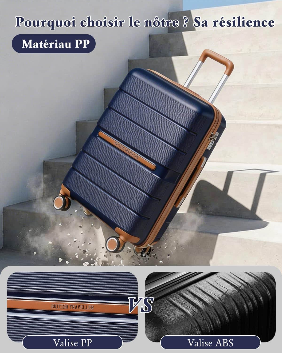 Valise grande taille British Traveller 76 cm rigide polypropylène 92 litres – Image 5