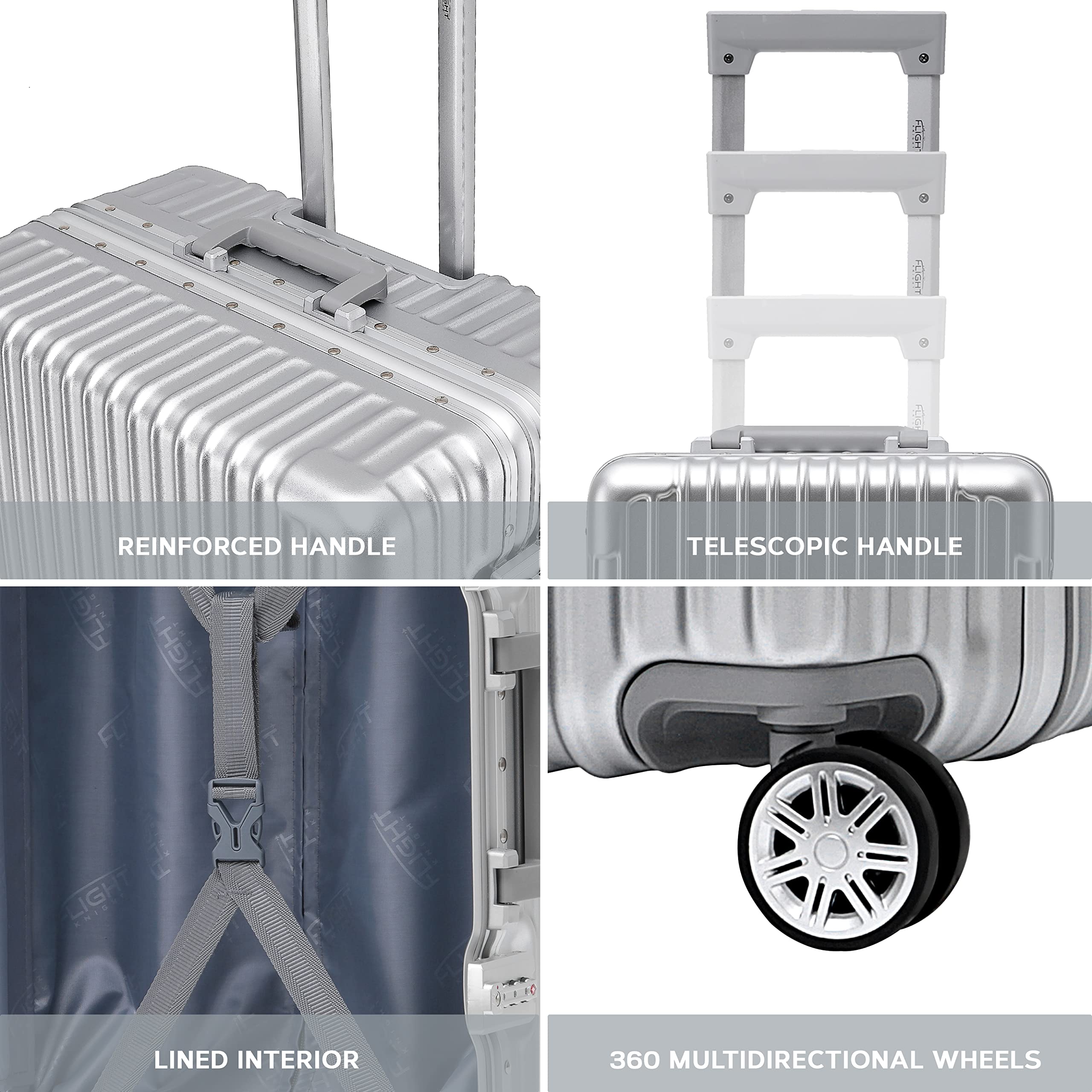 Valise cabine rigide Flight Knight 55L avec cadre aluminium et serrure TSA – Image 5