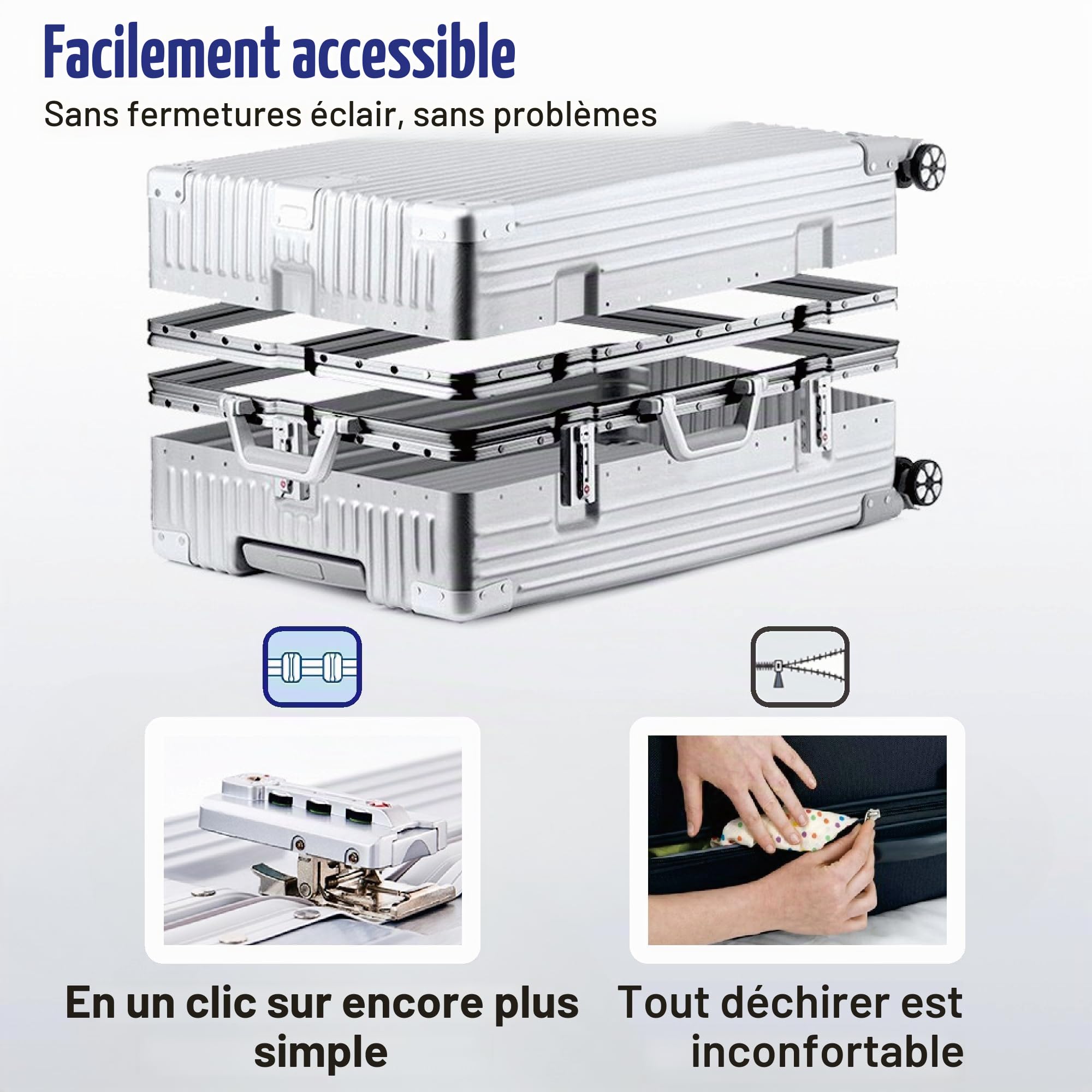 Valise cabine rigide Aoliwei 55 cm polycarbonate cadre aluminium 35 l TSA – Image 3